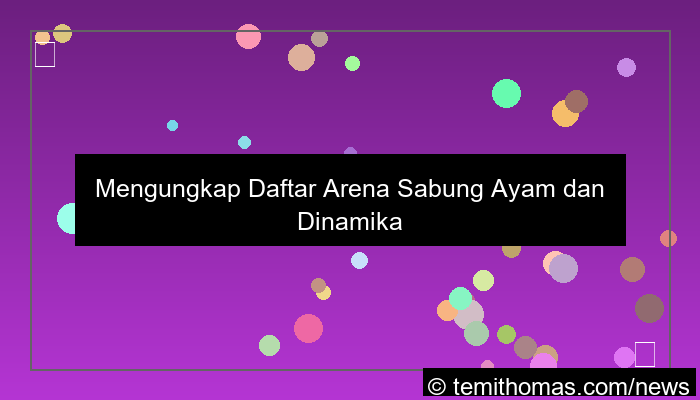 daftar arena sabung ayam