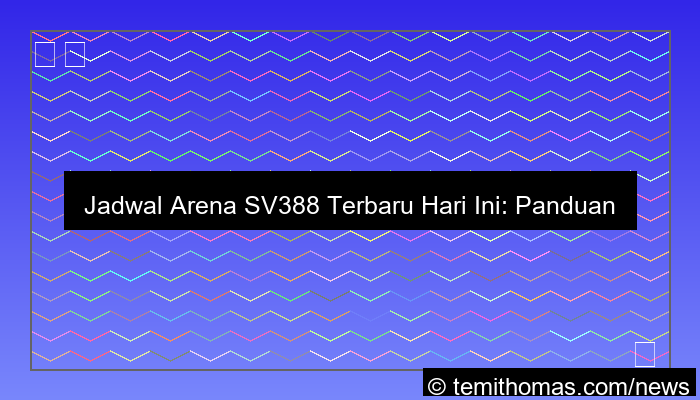 jadwal arena sv388