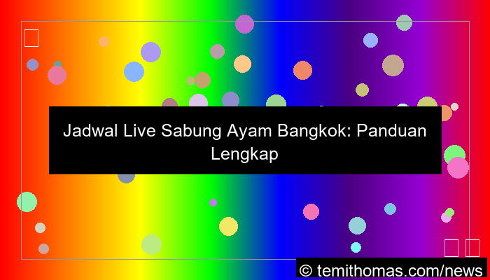 jadwal live sabung ayam bangkok