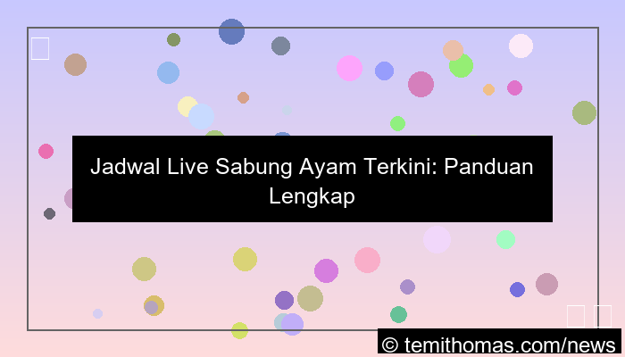jadwal live sabung ayam