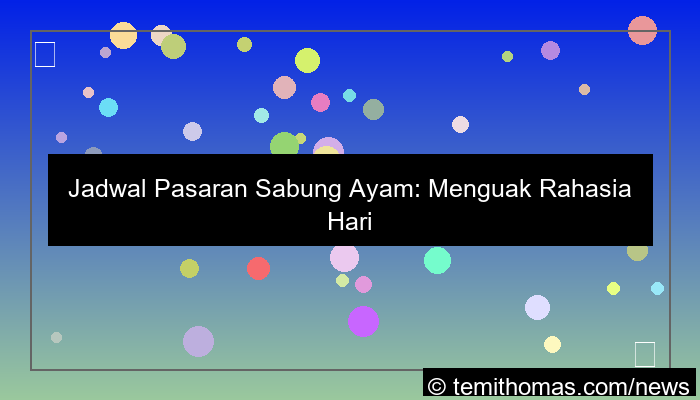 jadwal pasaran sabung ayam