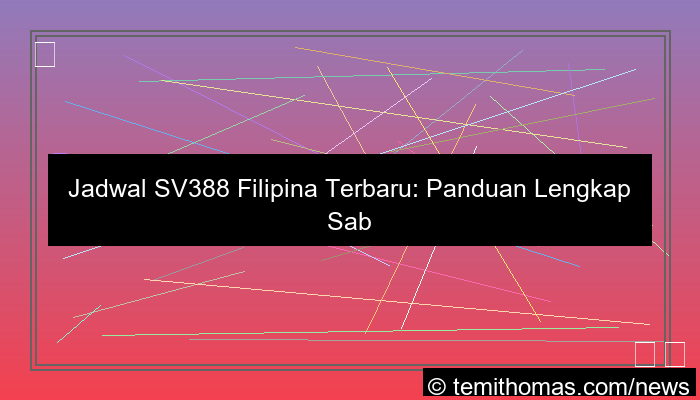 jadwal sv388 filipina