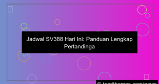 jadwal sv388 hari ini