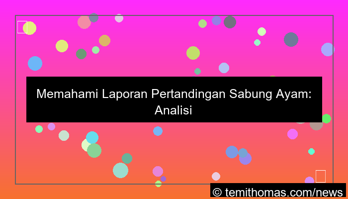 ilustrasi sabung ayam laporan pertandingan